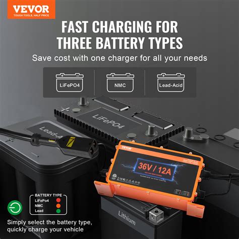 Vevor 36 Volt Golf Cart Battery Charger 12 Amp Smart Battery Charger