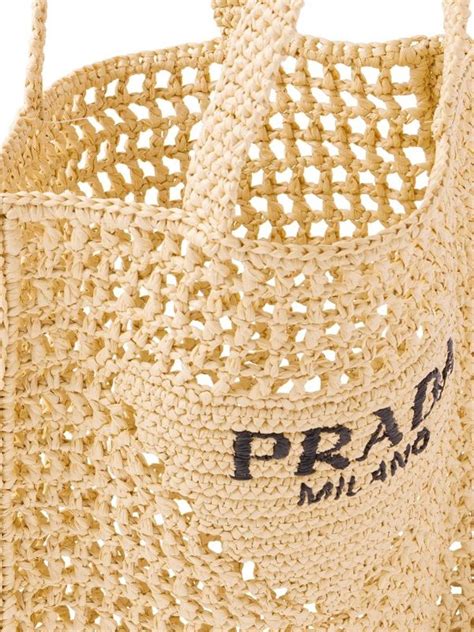 Woven Logo Raffia Tote Bag Prada Eraldo US