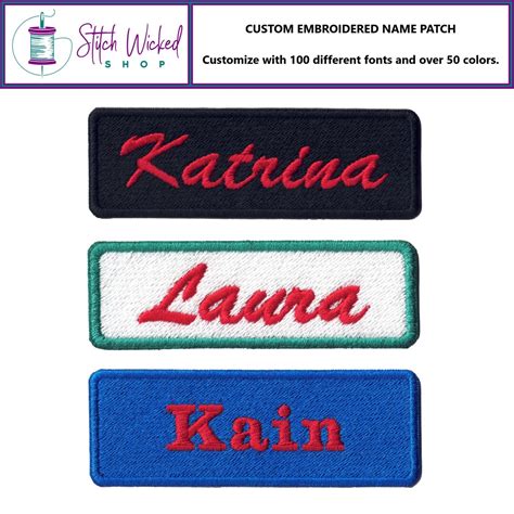 Custom Embroidered Name Patches, Custom Embroidery, Iron on Patch ...