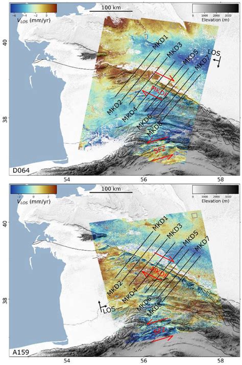 LOS Velocity Maps From The Time Series Analysis For D064 Top Panel