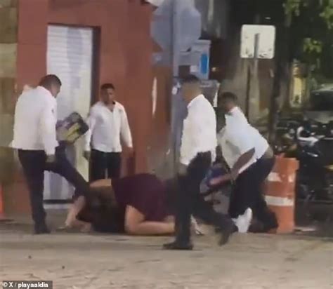 Shocking Moment Tourists Are Savagely Beaten By Playa Del Carmen Taxi