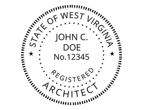 West Virginia Architect Rubber Stamp Rubber Stamp Warehouse