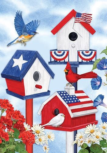 Patriotic Birdhouses Flag | Patriotic Flags | 4th of July Flags