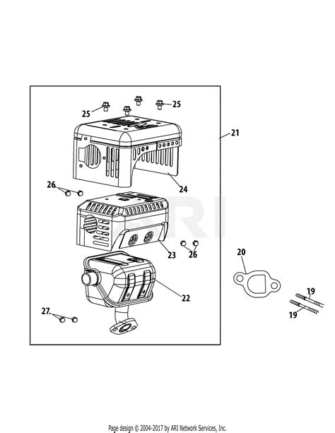 Troy Bilt 170 Pu Engine Parts Diagram For 170 Pu Muffler