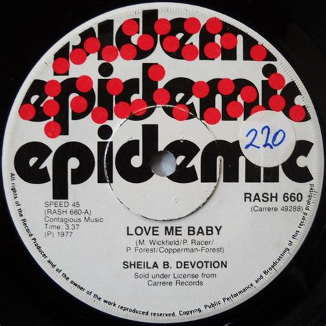 Sheila Bdevotion Love Me Baby 1977 Vinyl Discogs