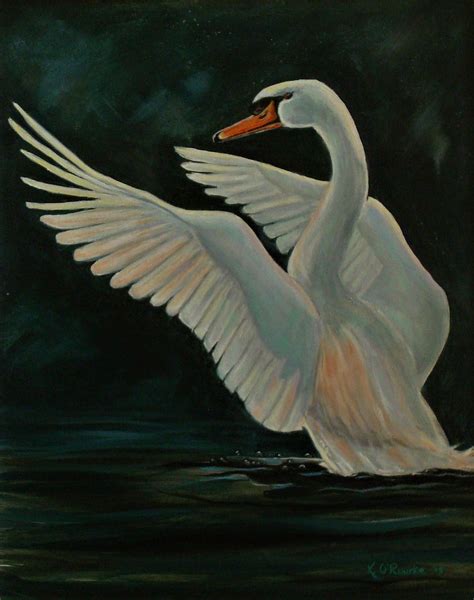 Magestic Swan 16 X 20 Kathy Orourke Art