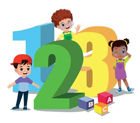 school kids with 123 numbers 29283703 Vector Art at Vecteezy