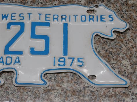 Northwest Territories Canada License Plate Polar Bear 1975