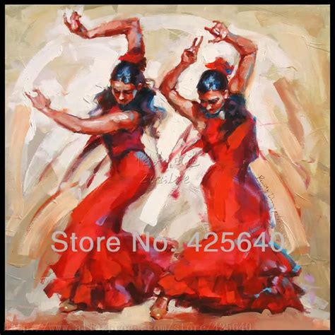 Spanish Flamenco Dancer Painting Latina Woman Oil Painting On Canvas Hight Quality Hand Painted