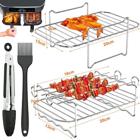 Multifunctional Air Fryer Steaming Rack Stainless Steel 8q Air Fryer Grill Kitchen Accessories