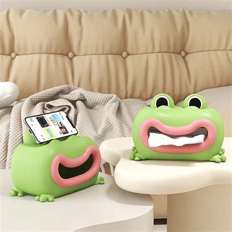 Cute Frog Tissue Box Resin Green Apollobox