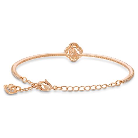 Swarovski Sparkling Dance Bangle Clover Pink Rose Gold Tone Plated