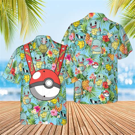 Squirtle Beach Summer Shirt Pkm Poke Summer Shirt Summer Vacation