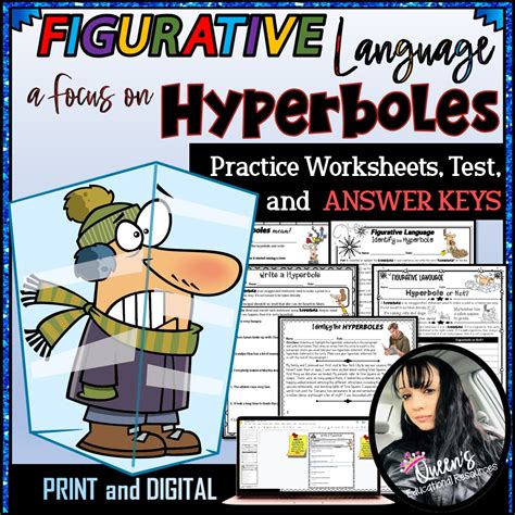 Figurative Language HYPERBOLE Activity Worksheets Print And Digital