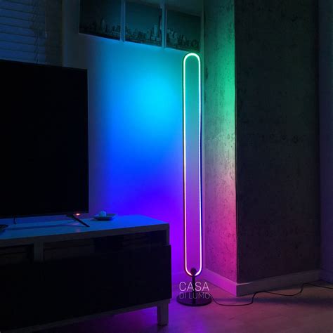 Infinity Rgb Led Nordic Floor Lamp Modern And Minimalist Etsy