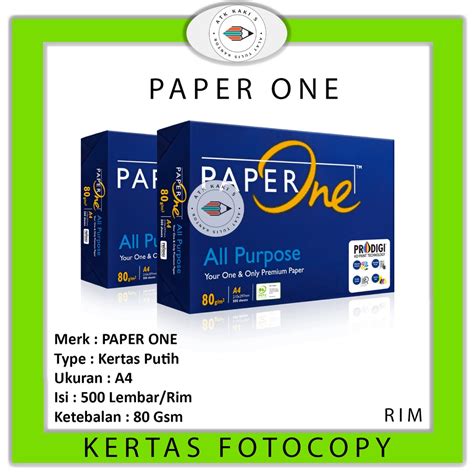 Jual PAPERONE Kertas A4 80 Gram Office Paper Print Rim Shopee