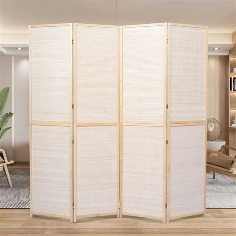 Buy Jvvmnjlk Panel Bamboo Room Divider Ft Tall Folding Privacy