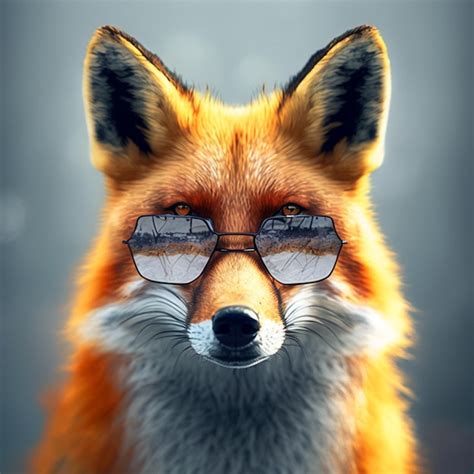 Premium Photo There Is A Red Fox Wearing Sunglasses And A Pair Of