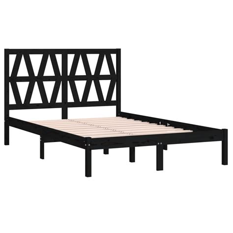 Vidaxl Bed Frame Black Solid Wood Pine X Cm Vidaxl Ie