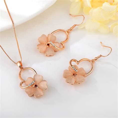 funky small rose gold plated  piece jewelry set
