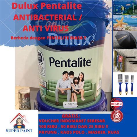 Cat Dulux Pentalite Anti Bacterial Antibac Brilliant White L Pail