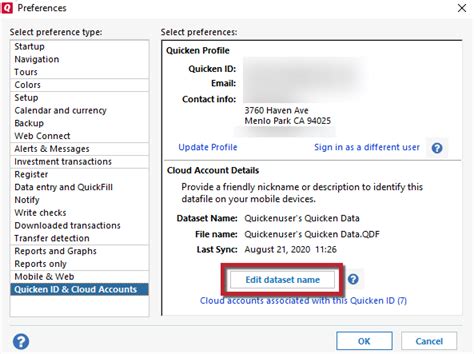 How to edit or delete your Cloud datasets in Quicken for Windows | Quicken