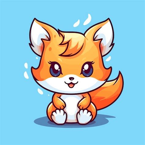 Illustration Vectorielle De Renard Kawaii Mignon Vecteur Premium