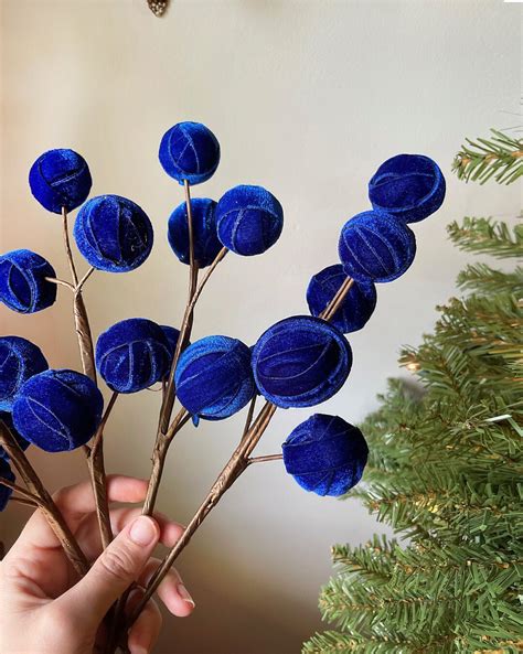 Royal Blue Christmas Decorations Holiday Picks And Sprays For Tree