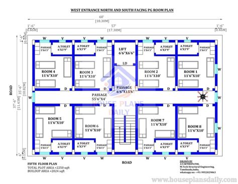 Hostel Plan | Hostel Floor Plan | Hostel Building Plan - House Designs and Plans | PDF Books