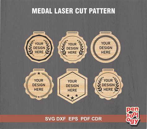 Medal Shape Cut Pattern Medal Laser Cut File Wooden Medal Designs