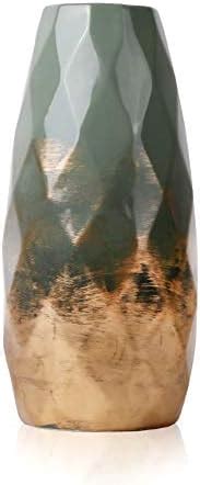 TERESA S COLLECTIONS Vase For Flowers Modern Green Gold Ceramic Vase