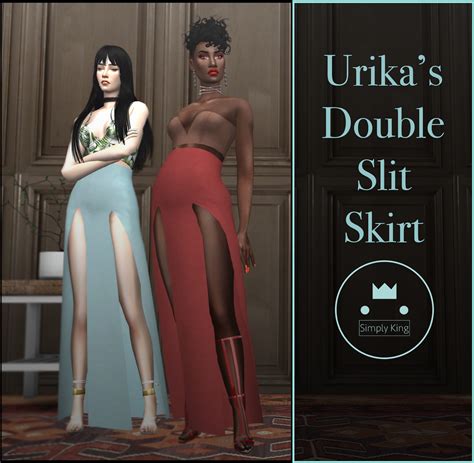 Simplyking Double Slit Skirt Slit Skirt Sims 4