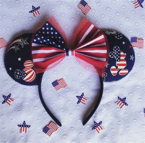 Fourth Of July Flag Inspired Minnie Mouse Disney Ears Disney Mouse Ears Diy Mickey Mouse