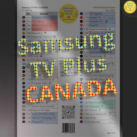 Printable List Of Samsung Tv Plus Channels