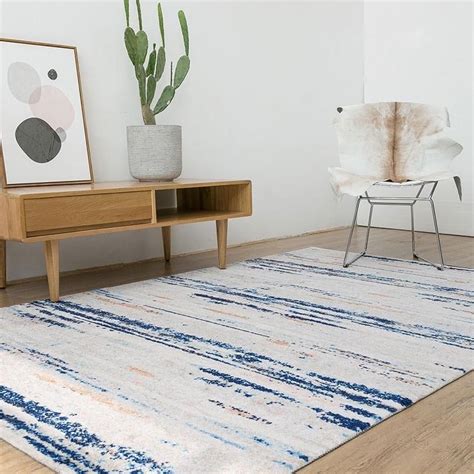 White and Blue Modern Rug | Rugs, Modern rugs, Area rugs