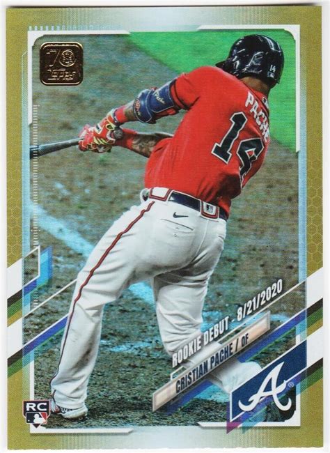 Cristian Pache Rc Topps Update Gold Foil Rookie Sp Parallel Card