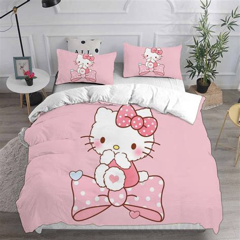 Hello Kitty Cute With A Lovely Bow Bedding Set Queen - REVER LAVIE