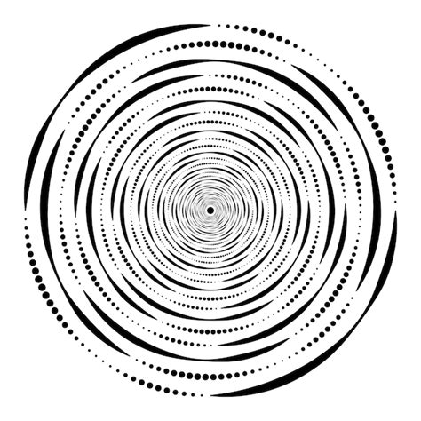 Forma redonda abstracta geométrica de líneas y puntos Vector Premium