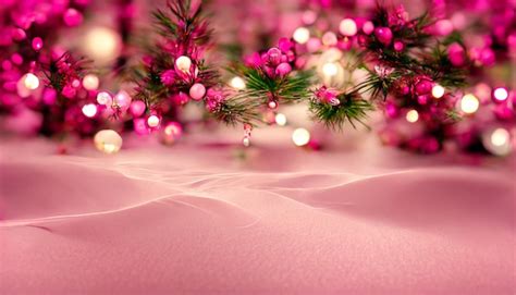 Premium Photo Merry Christmas Hd Pink Wallpaper Beautiful Artwork