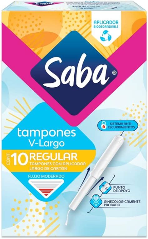 Saba Saba Tampones Regular Con Aplicador Largo Flujo Moderado 10