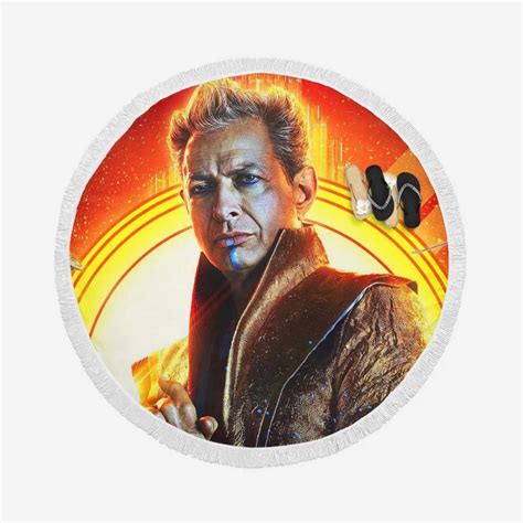 Thor Ragnarok Movie Jeff Goldblum Grandmaster Comic Round Beach Towel