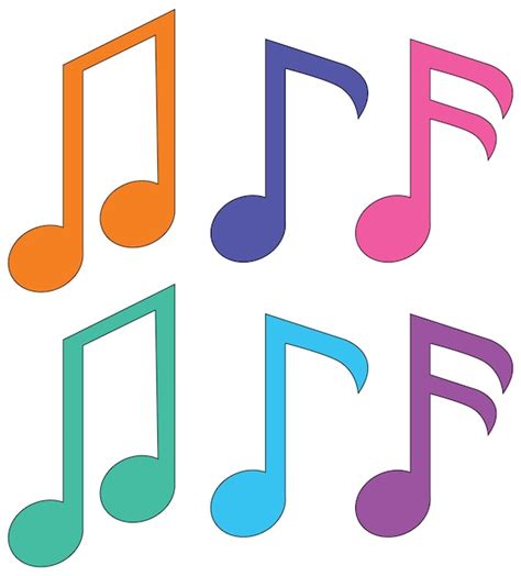 Free Vector Set Of Music Notes Isolated