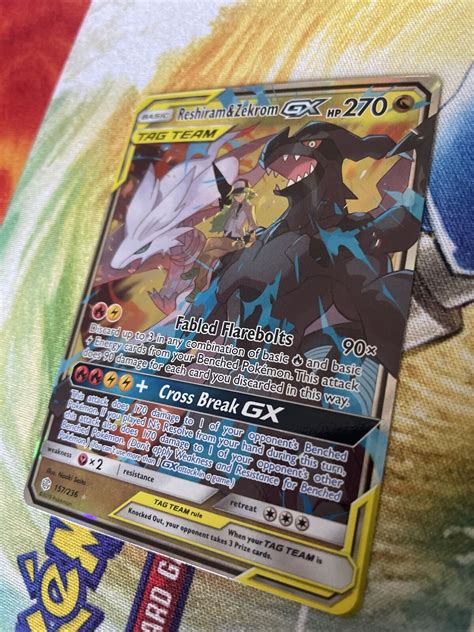 Pok Mon Tcg Reshiram Zekrom Tag Team Gx Sun Moon Cosmic Eclipse