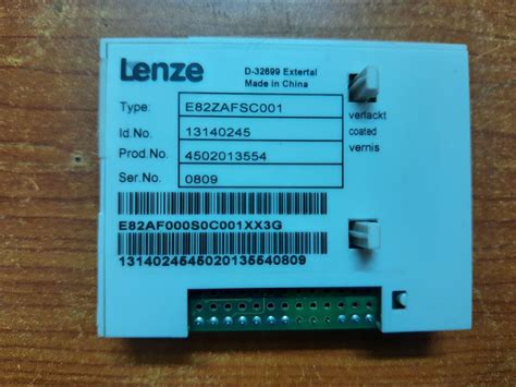 Lenze Standard Io Module Type E82zafsc001 Used In Very Good