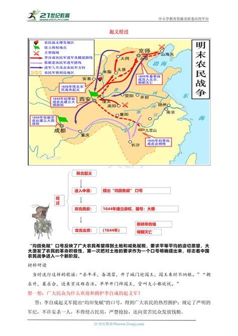 第17课 明朝的灭亡 教案 21世纪教育网 二一教育