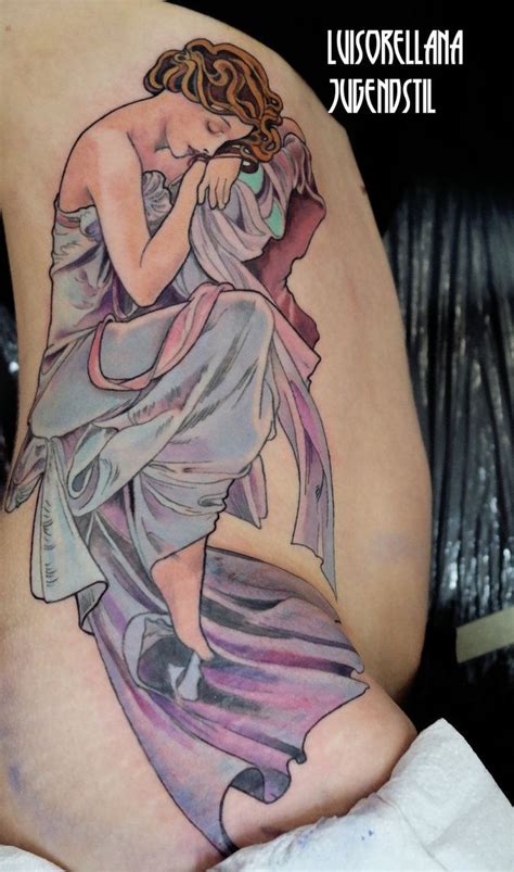 Alphonse Mucha Tattoo The Night By Mojoncio On Deviantart Mucha Art