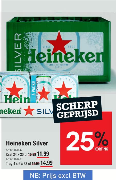 Heineken Silver Blikje Bier Krat Bier Folder Aanbieding Bij Sligro