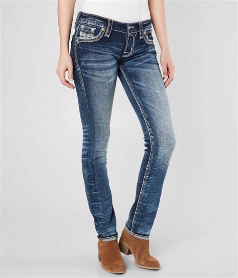 Rock Revival Aliana Straight Stretch Cuffed Jean Womens Women Jeans Cuffed Jeans Ladies