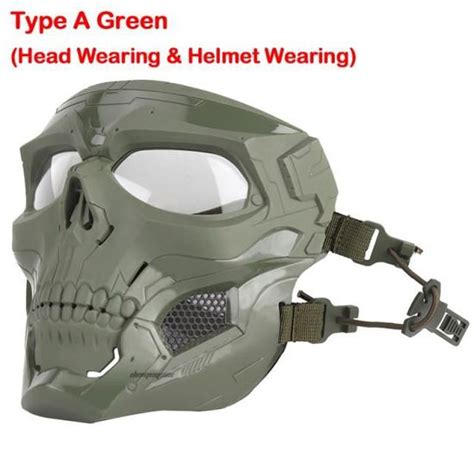 Green Masques De Cr Ne Tactiques Pour Tir Chasse Paintball Moto Pour