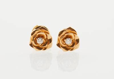 Piaget Brillant Ohrstecker Rose Erlesener Schmuck Weihnachtsauktion